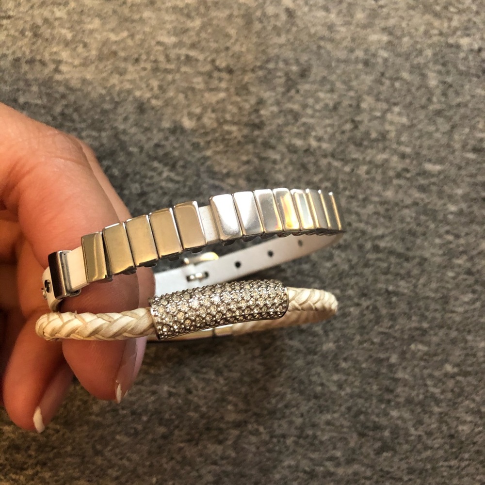 Michael kors white leather bracelets